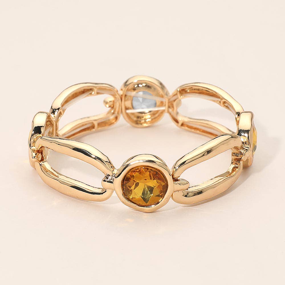 Round Hammered Oval Stretch Bracelet