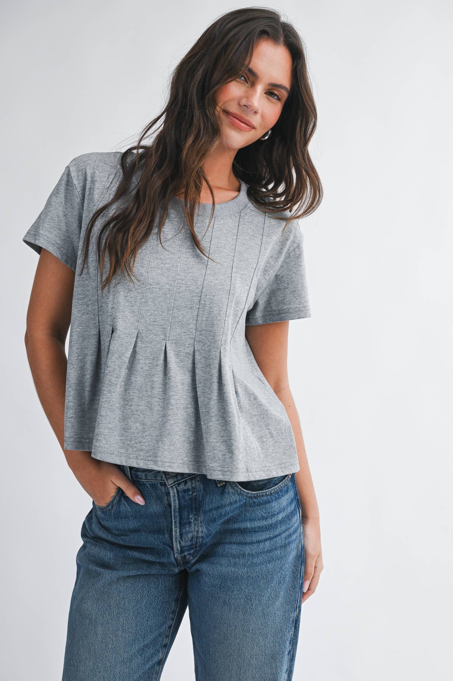 Pleated Swing Tee Top