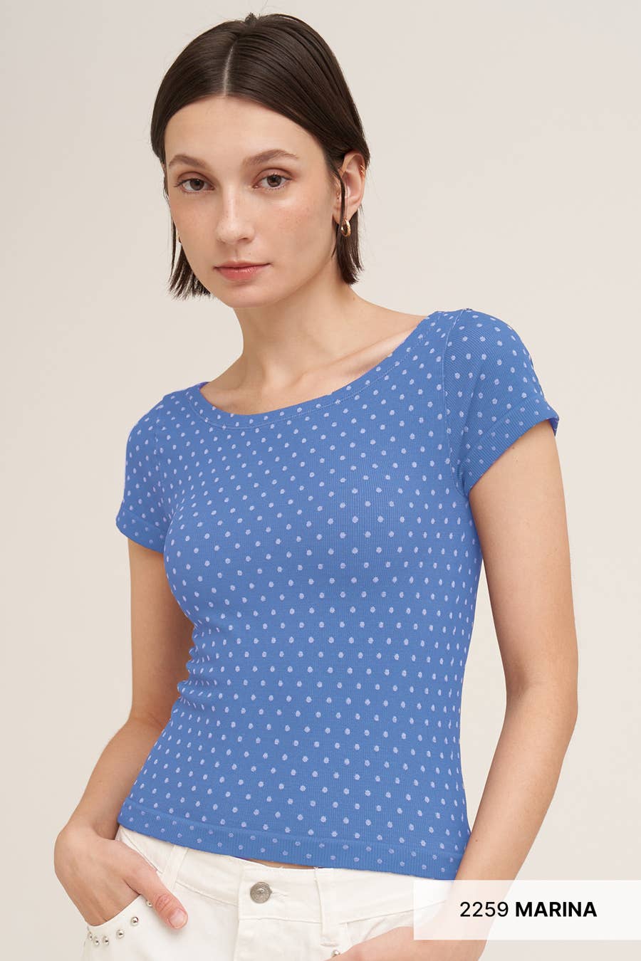 Reversible Polka Dot Strap SS Top-OS