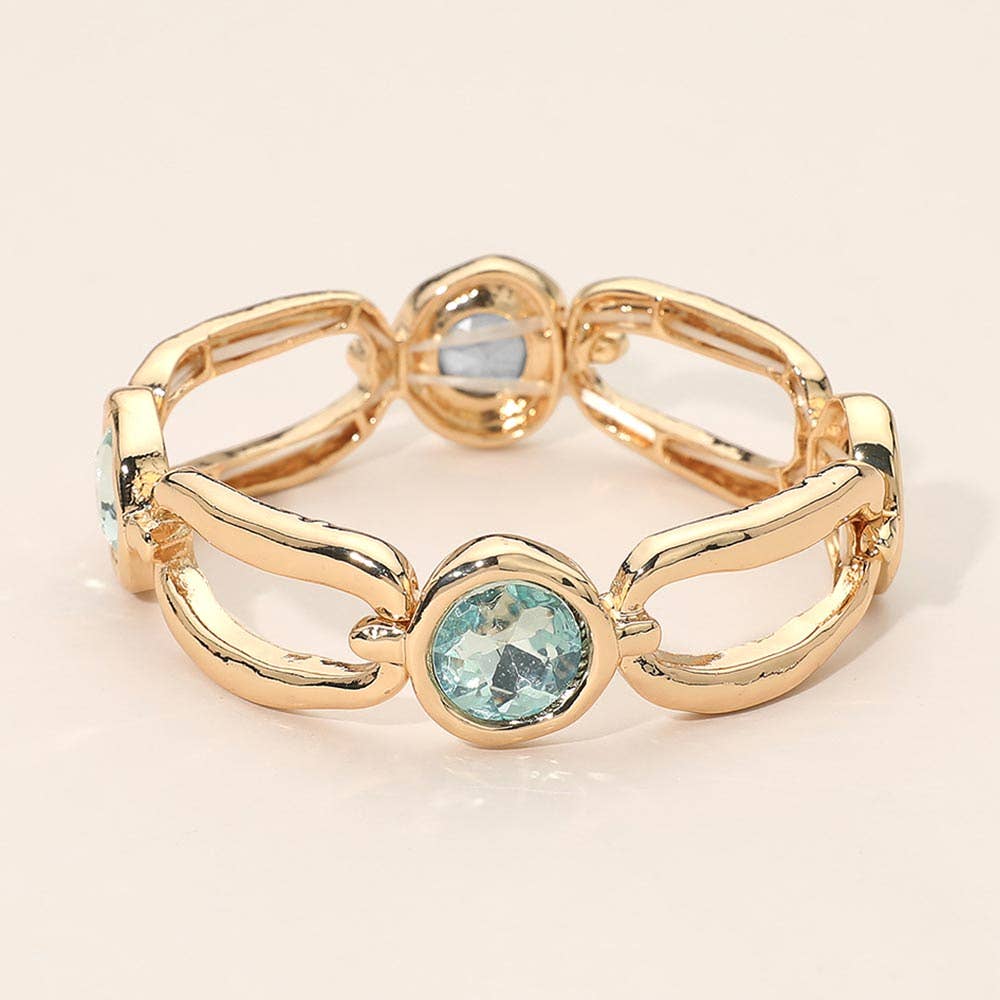 Round Hammered Oval Stretch Bracelet